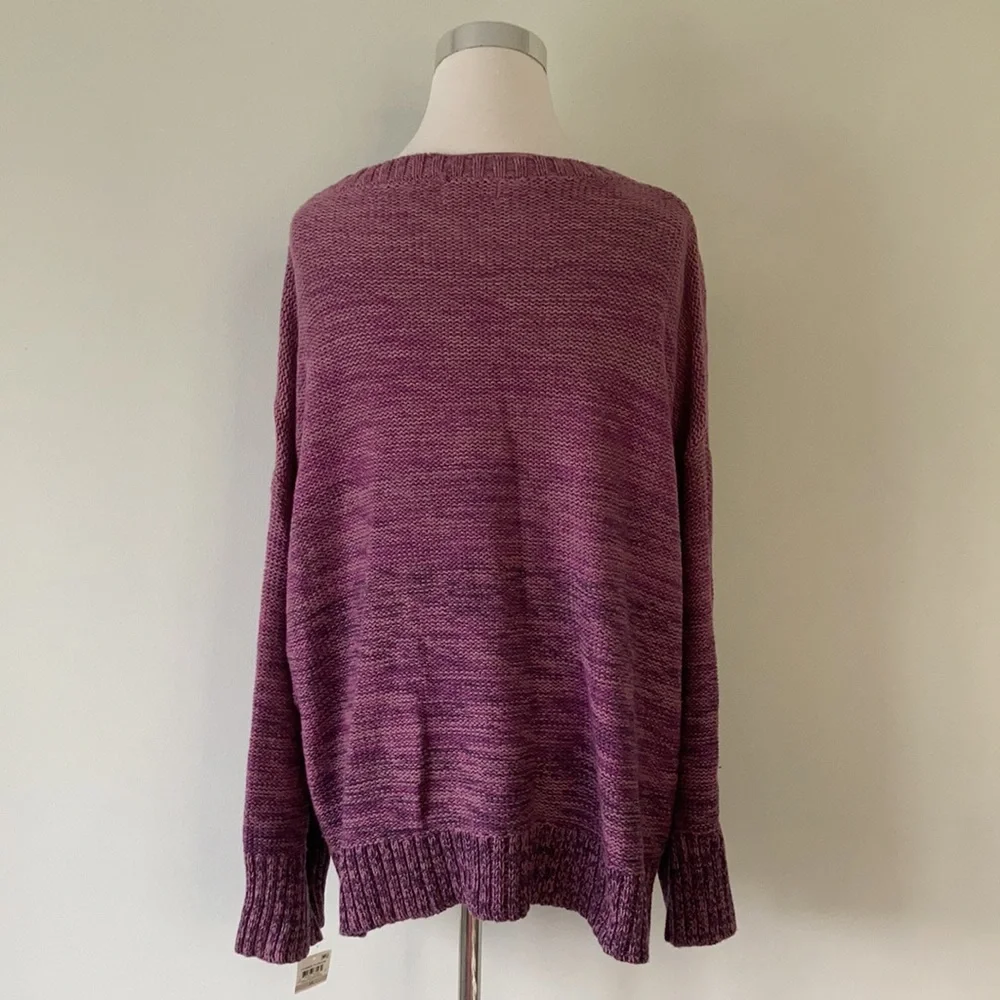 Style & Co. Mauve to Plum Ombre Cable-Knit Crew Sweater